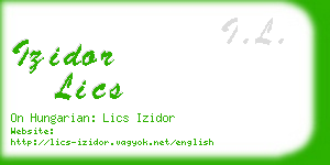 izidor lics business card